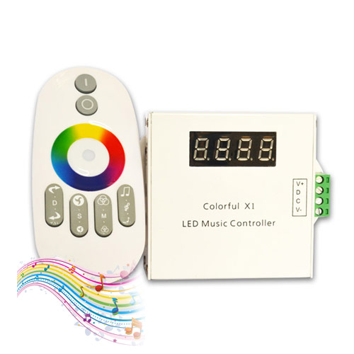 DC12/24V, Internal 33 kinds mode Aluminum Wireless RF Touch Remote Touching LED Music Controller With 3.5MM Audio For Dream Color LED Strips